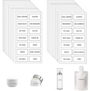 280pcs Waterproof Bottle Labels - Clear, Small, Cosmetic, Bathroom, Beauty, Skincare, Travel, Toiletries Stickers