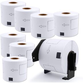 COLORWING Compatible 2-3/7" x 4" Shipping Labels Replacement for DK-1202 Brother Labels, Die-Cut Address Labels for QL-700 QL-500 QL-810W, 62mm x 100mm, White, 8 Rolls+1 Refillable Cartridge