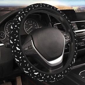 Black and White Checkered Pattern Universal Steering Wheel Covers, Cute Car Accessories for Women Girls Car Truck