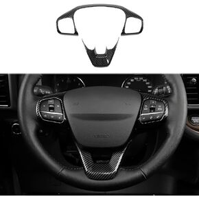 Linskip Carbon Fiber Steering Wheel Trim Fit for 2025 2024 2023 2022 2021 Ford Bronco Sport, Steering Wheel Covers for Bronco Sport Interior Accessories(Carbon)
