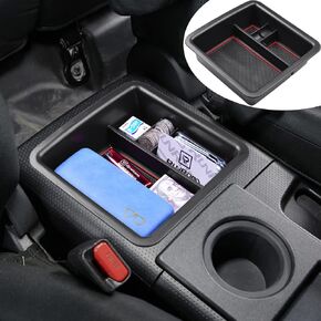 Center Console Organizer Compatible with FJ Cruiser (2007-2021) Accessories, Insert Armrest Box ABS Secondary Storage Tray Coin Container, Red