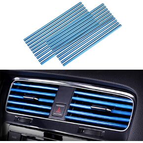 20 Pcs Car Air Conditioner Outlet Decoration Strip, Waterproof Bendable Accessories Protection for Car Air Vent, Compatible with Most Air Vent Type, Car Interior Accessories for Men Women (Red)