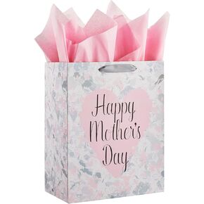 SUNCOLOR 13" Large Gift Bag with Tissue Paper for Mother's Day