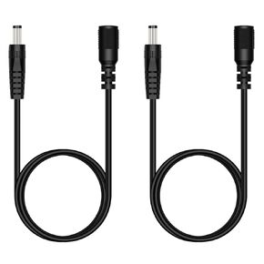 Fancasee 2 Pack 3ft 5.5mm x 2.1mm DC Power Extension Cable Male to Female Plug Adapter Extension Cord for IP Camera CCTV Surveillance Security Camera LED Strip DVR Router