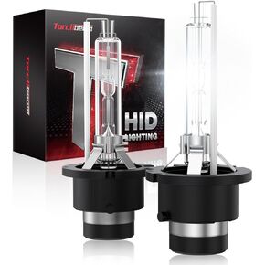 Torchbeam D4S Headlight Bulb, 6000K Diamond White Xenon Headlight Bulbs, High Low Beam HID Bulbs for Headlights Replacement, Pack of 2