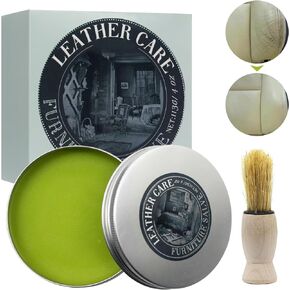 Leather Cream, Leather Conditioner, Furniture Polish, Quick and Easy Furniture Leather Care Ointment, Protect Soften Waterproof Leather Furniture, Car, Seats, Shoes, Boots, Bags