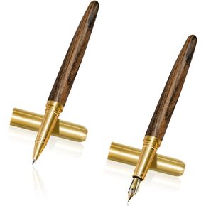 Wooden Pens Set, Handmade Vintage Fountain Pen Nib 0.7mm/Luxury Wooden Ballpoint Pen Nib 0.5mm, Fine Point Smooth for Business, Personalised Signature, Thanksgiving Gift