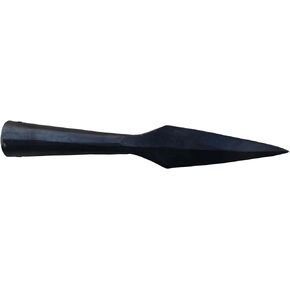 Hand Forged Viking Iron Spearhead -Medieval Jawline Viking Throwing Spearpoint Warrior, Double Side Blade (Black)