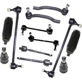 12 Pc Front & Rear Suspension Kit Inner & Outer Tie Rod Ends, Lower Ball Joints, Sway Bar End Links, Rack and Pinion Bellow Boots