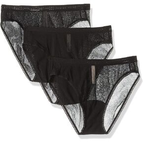 OnGossamer Women's Intimate Apparel Gossamer Mesh Hi-Cut Brief Panty, Black, Large