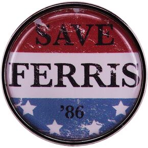 Save Ferris 86 Pin 1986 Film Ferris Buellers Day Off Brooch Pins Save Ferris Enamel Pin Retro Ferris Button Pin للنساء والرجال 80s طية صدر السترة دبوس شارة مستديرة عتيقة هدايا رائعة لمحبي Ferris in Kuwait
