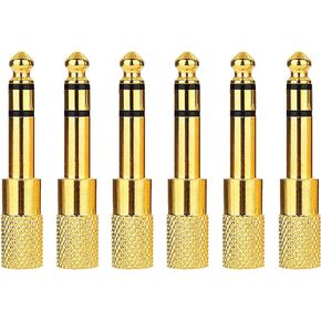 8pcs Audio Jack Adapter 6.35mm to 3.5mm Auxiliary Audio Adapter Sets 4pcs 6.35mm Male to 3.5mm Female Audio Adapter and 4pcs 1/4 Female to 1/8 Male Headphone Adapter