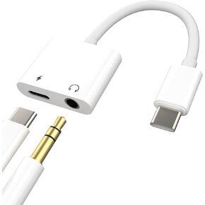 Audio Accessories USB C to 3.5mm Headphone Adapter Type c Splitter AUX Dongle Jack and Charger Android Earbud Earphone DAC Port Connector Compatible for Samsung for iPhone15 Pro Max Plus Ipad Pro