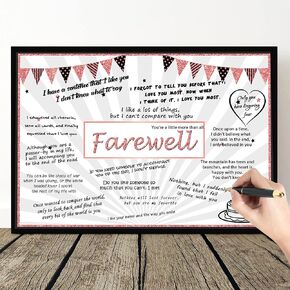 Sumind Giant Farewell Greeting Card 13.8 x 21.6 Inch Good Luck We Will Miss You Decor Going Away Guest Book for Coworker Party(Black and Gold)