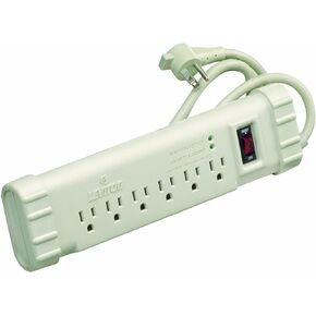 Leviton S1000-S15 120 Volt/15 Amp, Office Grade Surge Strip, Abs Plastic Enclosure, 15 Ft Cord, 5-15P plug, Beige