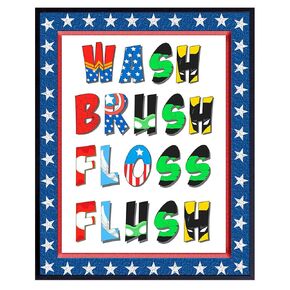 Superhero Bathroom Art Print, Wall Art Poster - Unique Home Decor for Bath - Gift for Boys, Children Super Hero Comic Book Fans - 8x10 Photo Unframed Photo