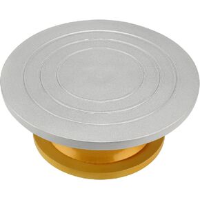 عجلة نحت مقاس 12 بوصة من MOUYAT، نحت فخار دائري، عجلة نحت معدنية دوارة عجلة ربط سيراميك أداة تزيين النماذج DIY، الحرف الفنية، ذهبي + فضي in Kuwait