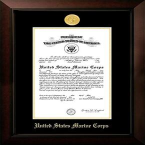 Campus Images MACLG0018x10 Marine Certificate Legacy Frame with Gold Medallion, 8" x 10"
