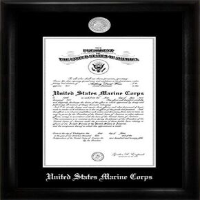 Campus Images MACS0028x10 Marine Certificate Frame with Silver Medallion, 8" x 10", Black