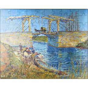 MyPuzzle Vincent Van Goghs The Langlois Bridge at Arles with Women Washing 1888 - Premium 100 Piece Jigsaw Puzzle for Adults