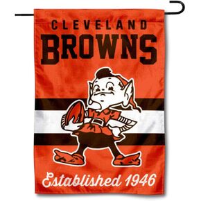 Browns Throwback Retro Vintage Garden Flag Double Sided Banner