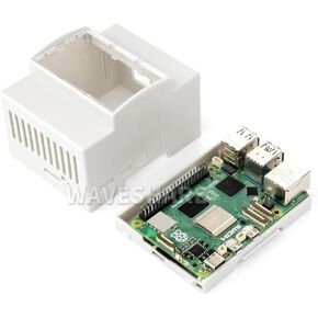 DIN Rail ABS Case for Raspberry Pi 5, Pi 5 Case Support DIN Rail Mount, Large Inner Space Allows Accommodating an Extra Add-on