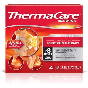 ThermaCare Portable Heating Pad, Joint and Muscle Pain Relief Patches, Multi-Purpose Heat Wraps (4 Patches)