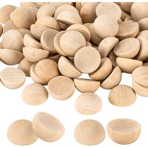 1 inch Half Wooden Balls, 100PCS Unfinished Round Wood Half Sphere Balls, Small Natural Wooden Half Split Balls for Crafts and DIY Decorative Projects in Kuwait