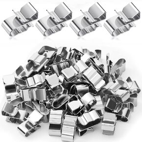 altivox Trailer Frame Wire Clips Solar Panel Wire Clips Stainless Steel Clips 100 Pcs Metal Cable Clips Double Wire Trailer Wire Clips Wire Clamps for PV Wiring Boat Cable, Boat Trailer