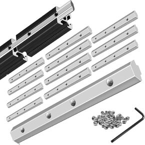 12pcs 2020 Straight Connector Corner Bracket Joint Plate 2020 Hardware T-Slotted Accessories V-Slot with Screws for 8020 Aluminum Profile 3D Printer Accessories Black