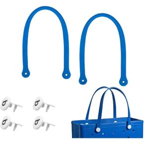 Replacement Straps for S/M Bog Bag, Replacement Handles with 4 Replacement Snaps for Rubber Beach Bag, EVA Bag Strap replacement, Bogg Beach Bag Repair Kit (Blue-eyed)