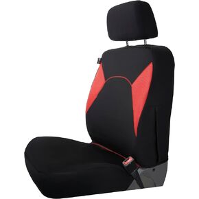 Custom Accessories® 2-Piece Wetsuit Extreme Truck Seat Covers That Resist Water and Spills - Stylish, Durable, Front Seat Covers for Trucks - (Black/Red)