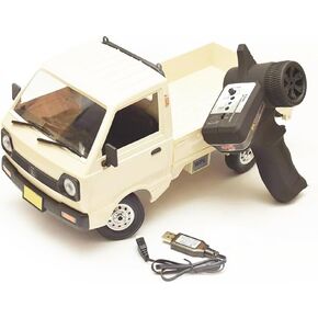 RC Kei Truck WPL D12 RC Car 1/10 Scale RC Drift Car Remote Control Kei Truck RTR 2.4G RWD 260 Motor Proportional Throttle Steering Dual Rate Carry Pickup Hobby Toys for Adult