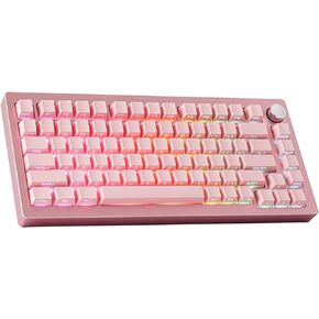 EPOMAKER Tide75 QMK/VIA Wireless Gaming Keyboard, 75% Aluminum Mechanical Keyboard, Programmable Creamy Keyboard, Bluetooth/2.4Ghz/USB-C, with FR4 Plate for Win/Mac (Black, Lemon Switch)