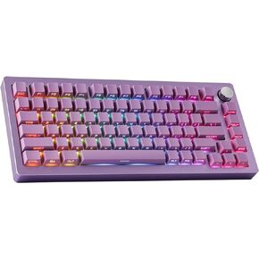 لوحة مفاتيح الألعاب اللاسلكية EPOMAKER Tide75 QMK/VIA، لوحة مفاتيح ميكانيكية من الألومنيوم بنسبة 75%، لوحة مفاتيح كريمية قابلة للبرمجة، بلوتوث/2.4 جيجا هرتز/USB-C، مع لوحة FR4 لنظام Win/Mac (أزرق، مفتاح ليموني)