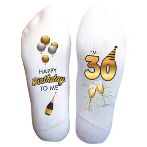 Funky Fun Socks With Sayings: Novelty Gifts For 30-Year-Old, Handcrafted Birthday Gifts, Stylish, Comfortable & Durable, Custom Designs Available, I'm 30 Birthday Present