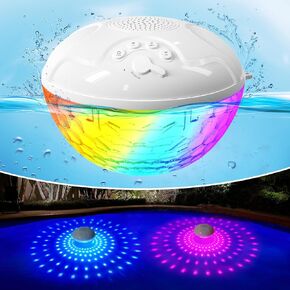 Floating Pool Speaker, Dynamic RGB Color Changing Bluetooth Pool Speaker TWS Pairing, IP68 Waterproof Hot Tub Speaker, 10W Loud Stereo Sound & Handsfree Floating Bluetooth Speaker for Pool
