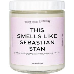 Cool Girl Candles | This Smells Like Sebastian Stan Scented Candle | All Natural Coconut Soy Wax | The Best Strong Scented Candles for Home Fragrance | Clean Burning | Funny Gifts | 8.5 fl oz