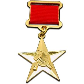 Soviet Union Socialist Labor Hero Medal CCCP Russia Labor Gold Star Medal-WW2 USA USSR Military Badge Medal Collection Souvenir Lapel Pins Copy Socialist Labor Hero