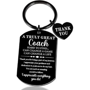 Coach Gifts Keychain Coaches Thank You Gifts Cheer Coach Gift Volleyball Football Basketball Coach Gifts Appreciation Inspirational Gifts For Men Women Hockey Coach Gifts Keyring Necklace