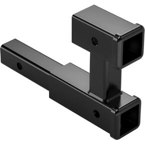 Dual Hitch Receiver Adapter Extender, 2-inch Hitch Receiver, GTW 4,000 lbs/TW 400lbs, Easy Installation with Kit Hitch Pin & Clip