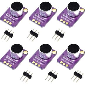 6 PCS MAX4466 Electret Microphone Amplifier Module Blue Board Breakout Adjustable Gain Compatible with Arduino