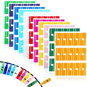 11 Colors Waterproof Wire Labels, 11 Sheet 330Pcs Writable Cord Labels, Self Adhesive Cable Tags for Wire Management, Cable Name Tags for Electronics Laser Printer Computer Cord