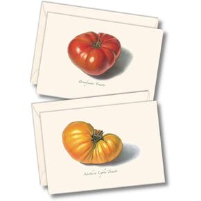 Earth Sky + Water - Tomato Assortment Notecard Set - 8 Blank Cards with Envelopes (4 each of 2 styles)