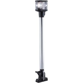 Perko 1181DP0CHR Fold-Down Combination Masthead/White All-Round Light - Horizontal Mount, Silver