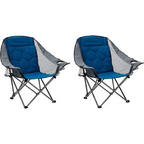 كرسي تخييم كبير الحجم مبطن من SUNNYFEEL مقاس XL، كراسي تخييم قابلة للطي شديدة التحمل مع حامل أكواب وحقيبة حمل، كراسي حديقة محمولة، أريكة خارجية قابلة للطي للبالغين، الرياضة، التخييم، الشاطئ، RVing in Kuwait