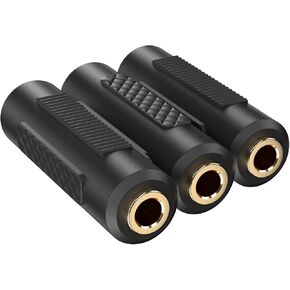 KOOPAO محول Aux أنثى إلى أنثى 3.5 مم، وصلة سلك Aux أنثى 3.5 إلى 3.5 مم، موصل صوت ستيريو أنثى مزدوج الجوانب 1/8 لكابل التمديد، مستقبل بلوتوث (3 عبوات) in Kuwait