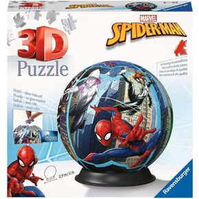 Ravensburger - 3D Ball Puzzle - Spider-Man - Ages 6+ - 72 Numbered Pieces to Assemble Without Glue - Stand Included - Diameter: 13 cm - 11563