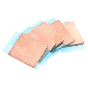 MECCANIXITY Heatsink Copper Sheet Shim, 0.3mm Thickness Pad with Thermal Conductive Adhesive Tape for Desktop Computer GPU CPU Cooling Patch 5 Set
