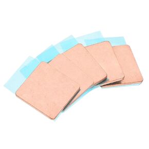 MECCANIXITY Heatsink Copper Sheet Shim, 0.3mm Thickness Pad with Thermal Conductive Adhesive Tape for Desktop Computer GPU CPU Cooling Patch 5 Set